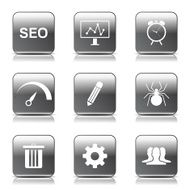 SEO Internet Sign Square Vector Black Icon Design Set 8 N10