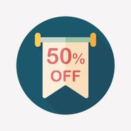shopping sale sign flag flat icon with long shadow eps10 N24