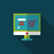 online shopping flat icon with long shadow eps10 N40