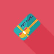 shopping gift card flat icon with long shadow eps10