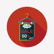 shopping sale sign flag flat icon with long shadow eps10 N30