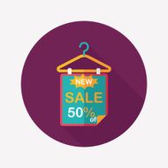 shopping sale sign flag flat icon with long shadow eps10 N31