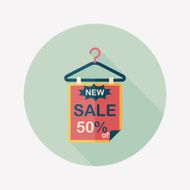 shopping sale sign flag flat icon with long shadow eps10 N32
