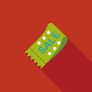 shopping sale coupon flat icon with long shadow eps10 N17