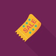 shopping sale coupon flat icon with long shadow eps10 N18