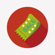 shopping sale coupon flat icon with long shadow eps10 N20
