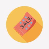 shopping sale coupon flat icon with long shadow eps10 N21