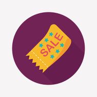 shopping sale coupon flat icon with long shadow eps10 N22