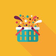 shopping basket flat icon with long shadow eps10 N20
