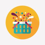 shopping basket flat icon with long shadow eps10 N24