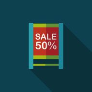 shopping sale sign flag flat icon with long shadow eps10 N33