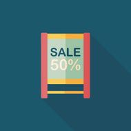 shopping sale sign flag flat icon with long shadow eps10 N36