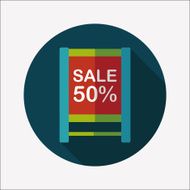 shopping sale sign flag flat icon with long shadow eps10 N37