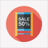 shopping sale sign flag flat icon with long shadow eps10 N38