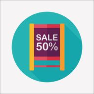 shopping sale sign flag flat icon with long shadow eps10 N39