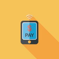 online cell phone shopping flat icon with long shadow eps10 N7