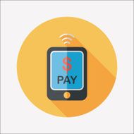 online cell phone shopping flat icon with long shadow eps10 N10