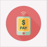online cell phone shopping flat icon with long shadow eps10 N11