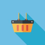 shopping basket flat icon with long shadow eps10 N27