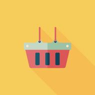 shopping basket flat icon with long shadow eps10 N29