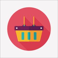 shopping basket flat icon with long shadow eps10 N32