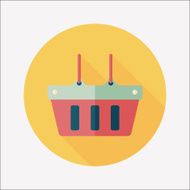 shopping basket flat icon with long shadow eps10 N33
