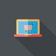 online shopping flat icon with long shadow eps10 N47