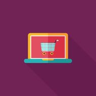 online shopping flat icon with long shadow eps10 N48