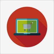 online shopping flat icon with long shadow eps10 N49