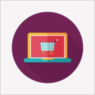 online shopping flat icon with long shadow eps10 N50