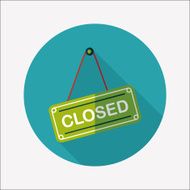 shopping store sign flat icon with long shadow eps10 N88