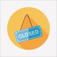 shopping store sign flat icon with long shadow eps10 N89