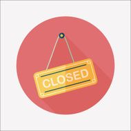 shopping store sign flat icon with long shadow eps10 N91