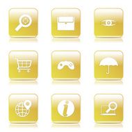 SEO Internet Sign Square Vector Yellow Icon Design Set 10 N8