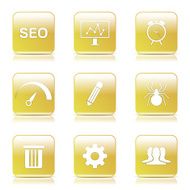 SEO Internet Sign Square Vector Yellow Icon Design Set 8 N9