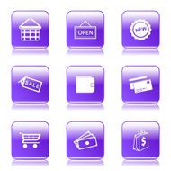 Shopping Sign Square Vector Violet Icon Design Set 2 N9