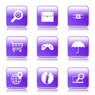 SEO Internet Sign Square Vector Violet Icon Design Set 10 N10