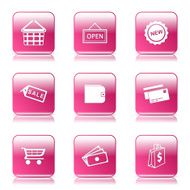 Shopping Sign Square Vector Pink Icon Design Set 2 N10