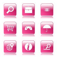 SEO Internet Sign Square Vector Pink Icon Design Set 10 N10