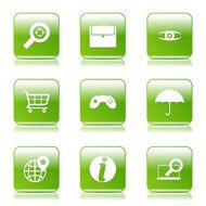 SEO Internet Sign Square Vector Green Icon Design Set 10 N10