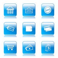 Shopping Sign Square Vector Blue Icon Design Set 2 N9