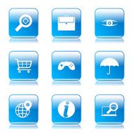 SEO Internet Sign Square Vector Blue Icon Design Set 10 N10