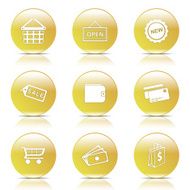 Shopping Sign Yellow Vector Button Icon Design Set 2 N5