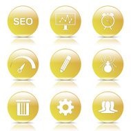 SEO Internet Sign Yellow Vector Button Icon Design Set 8 N7