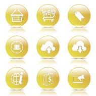 SEO Internet Sign Yellow Vector Button Icon Design Set 7 N7
