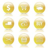 Shopping Sign Yellow Vector Button Icon Design Set N6