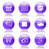 Shopping Sign Violet Vector Button Icon Design Set 2 N6
