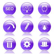 SEO Internet Sign Violet Vector Button Icon Design Set 8 N7