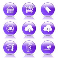 SEO Internet Sign Violet Vector Button Icon Design Set 7 N8