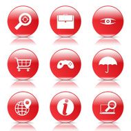 SEO Internet Sign Red Vector Button Icon Design Set 10 N6